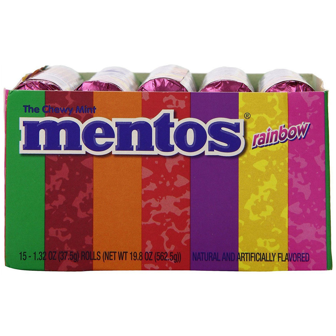 Mentos Rainbow Fresh Candies Roll, Chewy Fruit - 1 Ea, 15 Pack